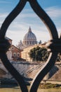 Basilica St. Peter in Vatican as seen from Sant` Angelo Bridge i Royalty Free Stock Photo