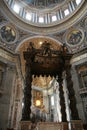 Basilica of St. Peter in the Vatican, Rome, detailed wooden canopy Royalty Free Stock Photo