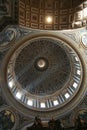 Basilica of St. Peter in the Vatican, Rome, dome from inside in the cathedral in details Royalty Free Stock Photo