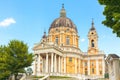 Basilica of Superga church Basilica di Superga in Turin Italy located on top of Superga hill. Beautiful place to visit with Royalty Free Stock Photo