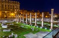 Basilica Ulpia at night, Trajan Forum, Rome, Italy Royalty Free Stock Photo