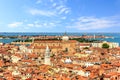 Basilicas and roofs of Venice, view from the San Marco Campanile Royalty Free Stock Photo