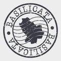 Basilicata Italy Stamp Postal. Map Silhouette Seal. Passport Round Design. Vector Icon. Design Retro Travel.