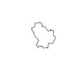 Basilicata outline map Mexico state Royalty Free Stock Photo