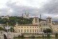 Basilique Fourviere. View of Basilica of Notre Dame de Fourviere, Lyon, France. The Royalty Free Stock Photo