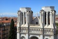 Basilique Notre Dame de Nice and red tile roofs in the centre of