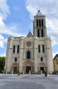 Basilique Royale de Saint-Denis or Basilica of Saint Denis, west facade. Paris, France.