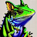 Basilisk Lizard Animal Style Print Design Logo. Generative AI.