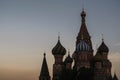 Basilius-Cathedral on a perfect Evening in urban Moscow Royalty Free Stock Photo