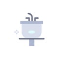 Basin, Bathroom, Cleaning, Shower, Wash  Flat Color Icon. Vector icon banner Template Royalty Free Stock Photo