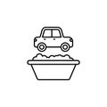 Basin car carwash icon. Element of car wash thin line icon