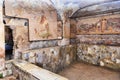 The basin of the frigidarium inside the Seven Wise Men`s spas in Ancient Ostia