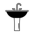 Basin Half Glyph Style vector icon which can easily modify or edit