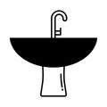 Basin Half Glyph Style vector icon which can easily modify or edit