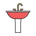 Basin Outline with Fill Color Vector icon which can easily modify or edit