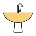 Basin Outline with Fill Color Vector icon which can easily modify or edit