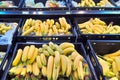 Basingstoke, UK - August 7 2017: Bananas for sale in a supermarket fruit section