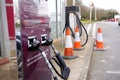 Basingstoke, UK - February 26 2016: Air and water filling machine for use by customers to top up water or inflate tyres or tire t Royalty Free Stock Photo