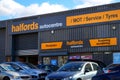 Basingstoke, UK - March 9th 2017: Exterior of the Halfords Autocentre MOT Service and Tyres centre