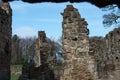 Basingwerk Abbey historic ruins in Greenfield, near Holywell North Wales.