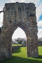 Basingwerk Abbey historic ruins in Greenfield, near Holywell North Wales.