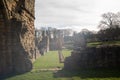 Basingwerk Abbey historic ruins in Greenfield, near Holywell North Wales.