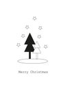 Card with christmas trees, merry christmas concept Royalty Free Stock Photo