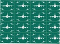 Basis RGBPattern of White Passenger airplanes on a blue backround