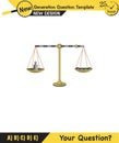 Physics, equal arm scales, next generation question template Royalty Free Stock Photo
