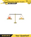 Physics, equal arm scales, next generation question template Royalty Free Stock Photo