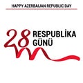 28 May Respublika gunu. Translation from azerbaijani: 28th May Republic day of Azerbaijan. Royalty Free Stock Photo