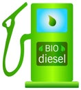 Biodisel gas station vector icon. Biofuel pump illustration.