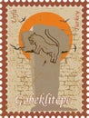 Vector illustration and silhouette drawing Gobeklitepe, Urfa, Turkey - vintage. UNESCO cultural heritage. Gobekli tepe in TURKEY.