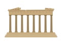 Vector silhouette of the Parthenon ruin at the Acropolis Citadel, Athens, Greece. Building Landmark Vector. Parthenon from Greek a