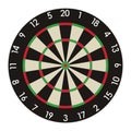 Dartboard professional design vector illustration. Original dart board with size and color realistic design.