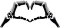 Skeleton Hand Making Heart SymbolVector Illustration Royalty Free Stock Photo
