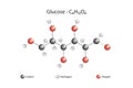 Molecular formula and chemical structure of glucose. Sugar, carbohydrates