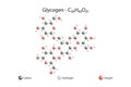 Molecular formula of glycogen. Glycogen is a natural organic compound from the polysaccharides group of carbohydrates