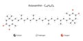 Molecular formula and chemical structure of astaxanthin