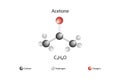 Chemical formula of acetone. Royalty Free Stock Photo