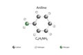 Molecular formula of aniline. Chemical structure of aniline