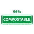 compostable stamp on white