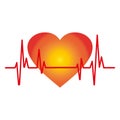 heartbeat sign on white