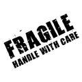 fragile handle with care stamp on white