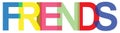 colorful friends word on white Royalty Free Stock Photo