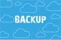 cloud backup on blue