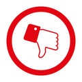 dislike sign on white