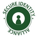 secure identity alliance stamp on white Royalty Free Stock Photo