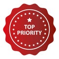 top priority stamp on white