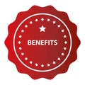 benefits stamp on white Royalty Free Stock Photo